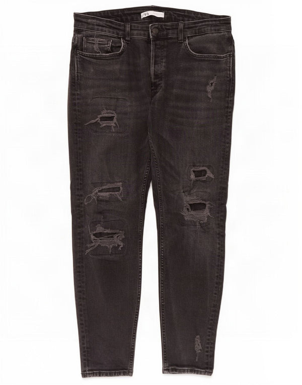 Мужские джинсы скинни Zara EU 46 XL W36 L30 черные