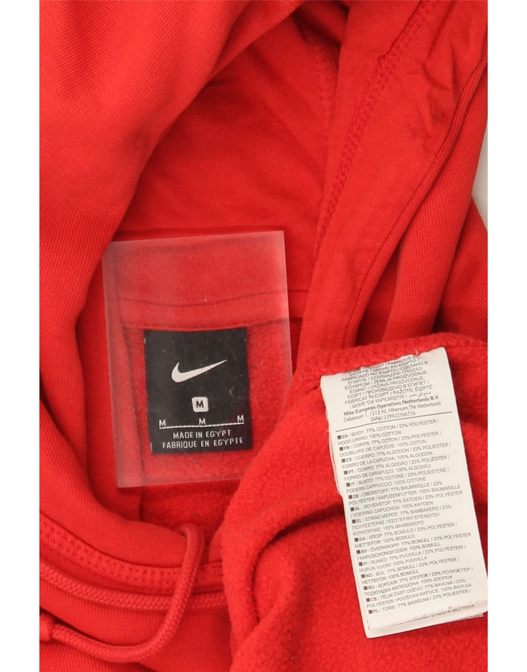 Мужской джемпер с капюшоном Nike среднего красного цвета, хлопок
