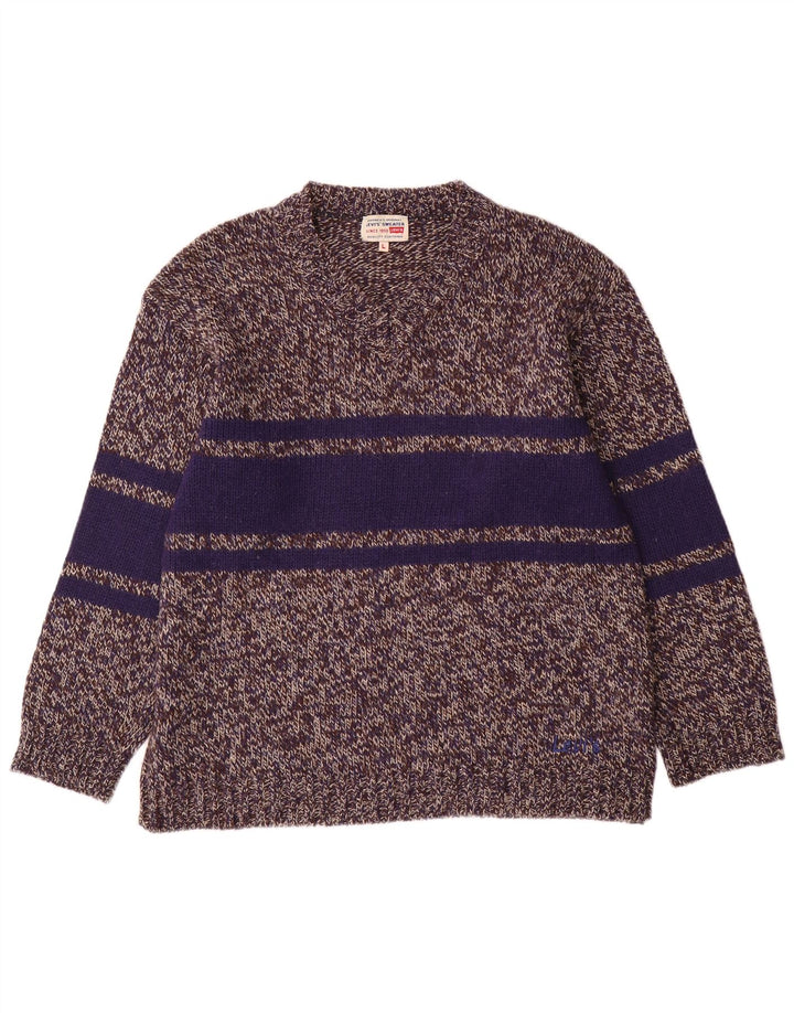 Мужской джемпер с v-образным вырезом Levi's, большой серый полиакрил с цветными блоками