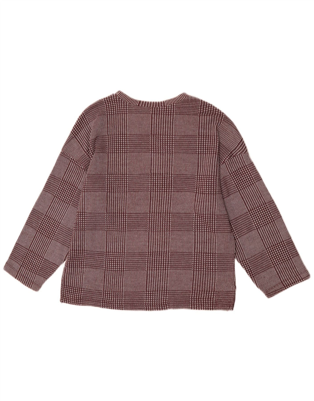 Женский топ Zara с рукавом 3/4 UK 14, средний бордовый цвет в клетку