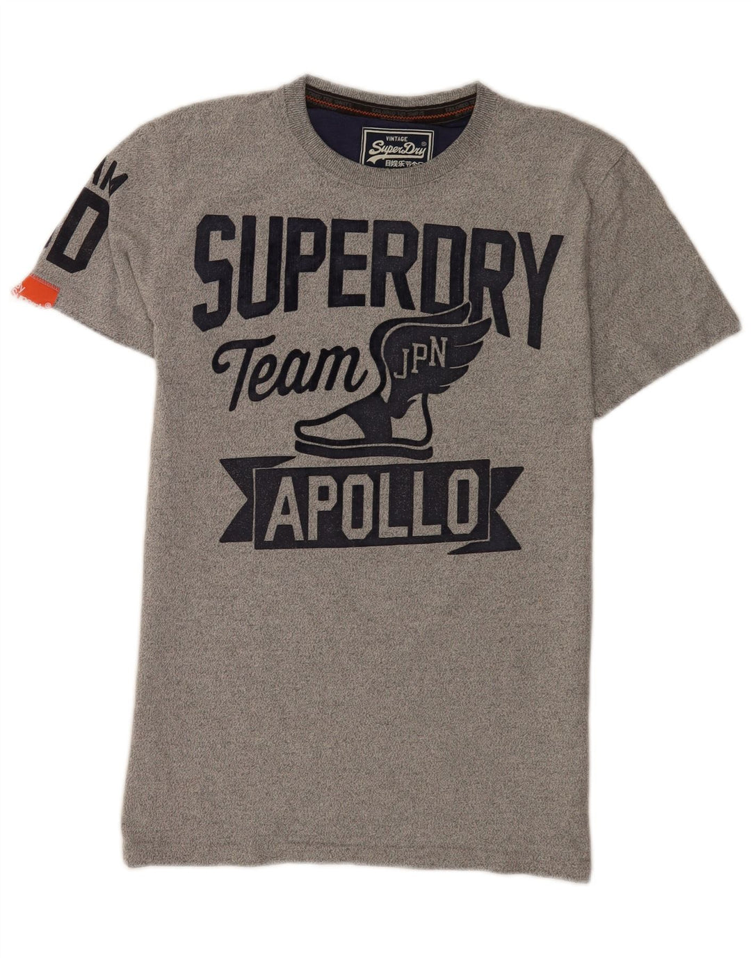 Superdry Мужская футболка с рисунком Верх среднего серого цвета, хлопок