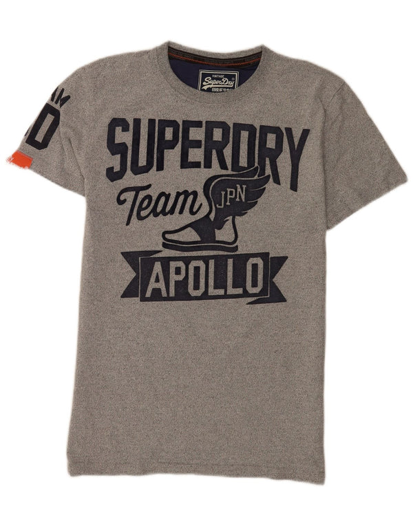 Superdry Мужская футболка с рисунком Верх среднего серого цвета, хлопок