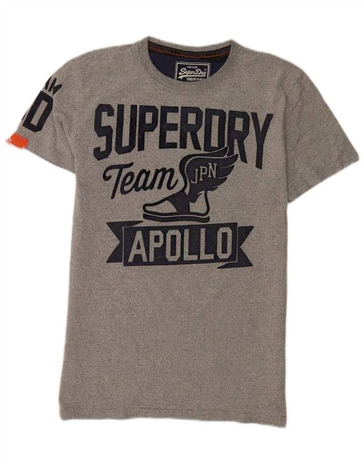 Superdry Мужская футболка с рисунком Верх среднего серого цвета, хлопок