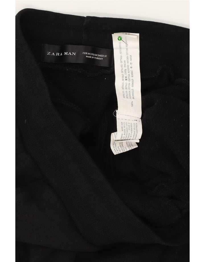 Мужские спортивные брюки Zara среднего размера, черные, хлопковые