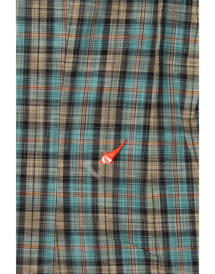 Мужская рубашка с коротким рукавом Hugo Boss XL, синяя клетка, хлопок