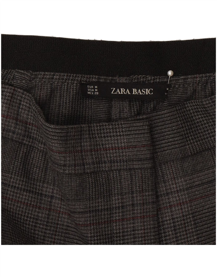 Женские брюки чинос узкого кроя Zara, средние W28 L27, серые с узором «гусиные лапки»