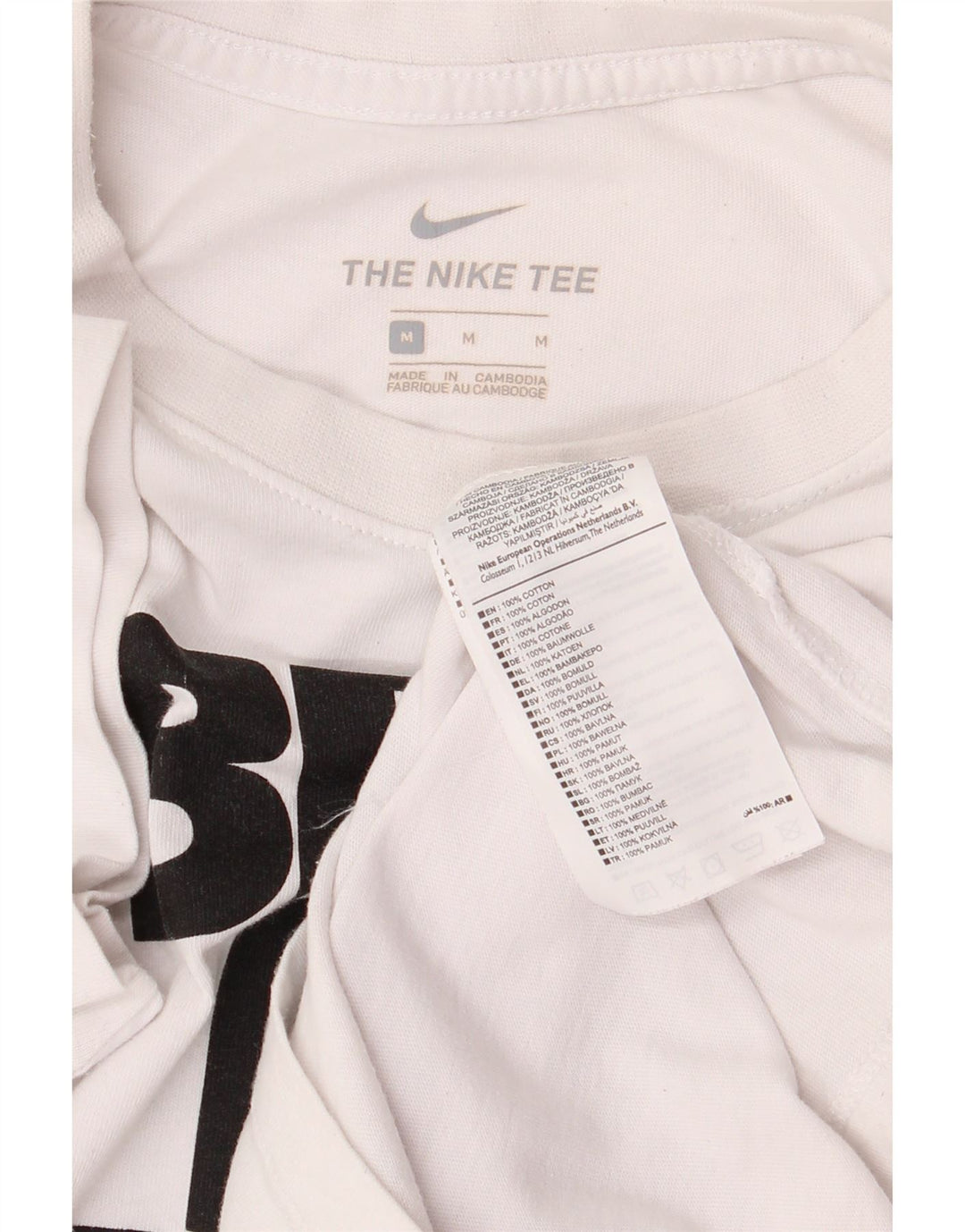 Мужская футболка с рисунком Nike, средний белый хлопок, белый цвет