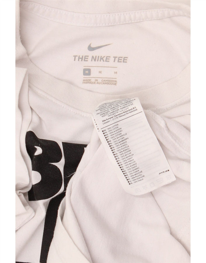 Мужская футболка с рисунком Nike, средний белый хлопок, белый цвет