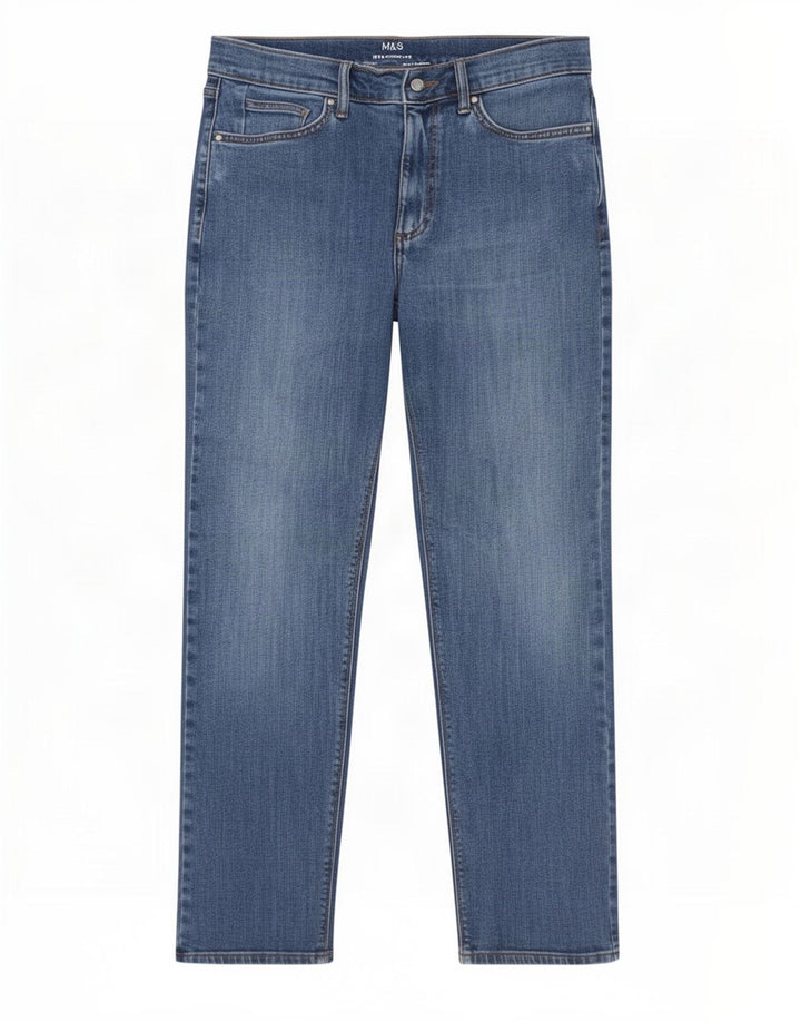 Мужские прямые джинсы Marks & Spencer W30 L29 синие, хлопок