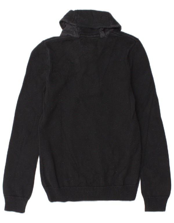 Женский джемпер с отложным воротником Ralph Lauren Petite UK 6 XS, черный хлопок