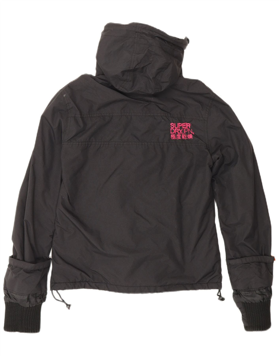 SUPERDRY Женская ветровка свободного кроя с капюшоном UK 10, маленькая черная