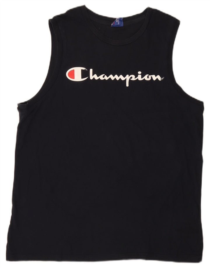 Мужской жилет Champion с графическим рисунком, маленький, темно-синий