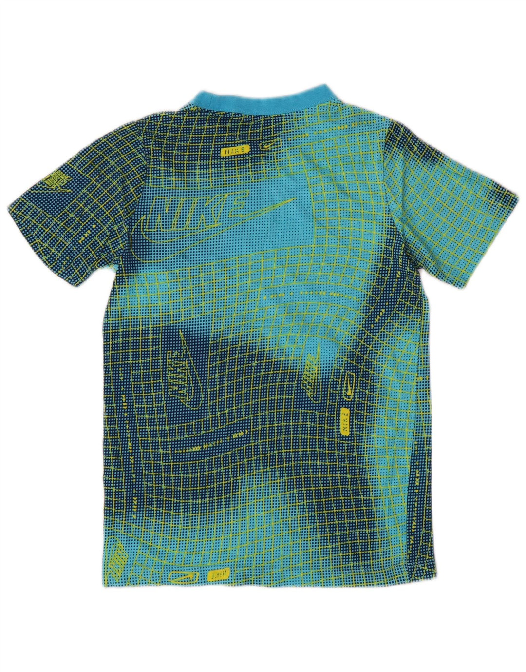NIKE Boys Abstract Pattern Graphic T-Shirt Top 10-11 Years Medium Blue