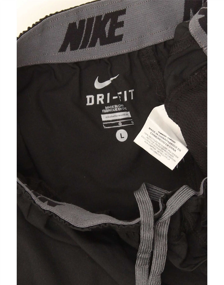 Мужские спортивные брюки Nike Dri Fit для бега, большие черные полиэстеровые брюки