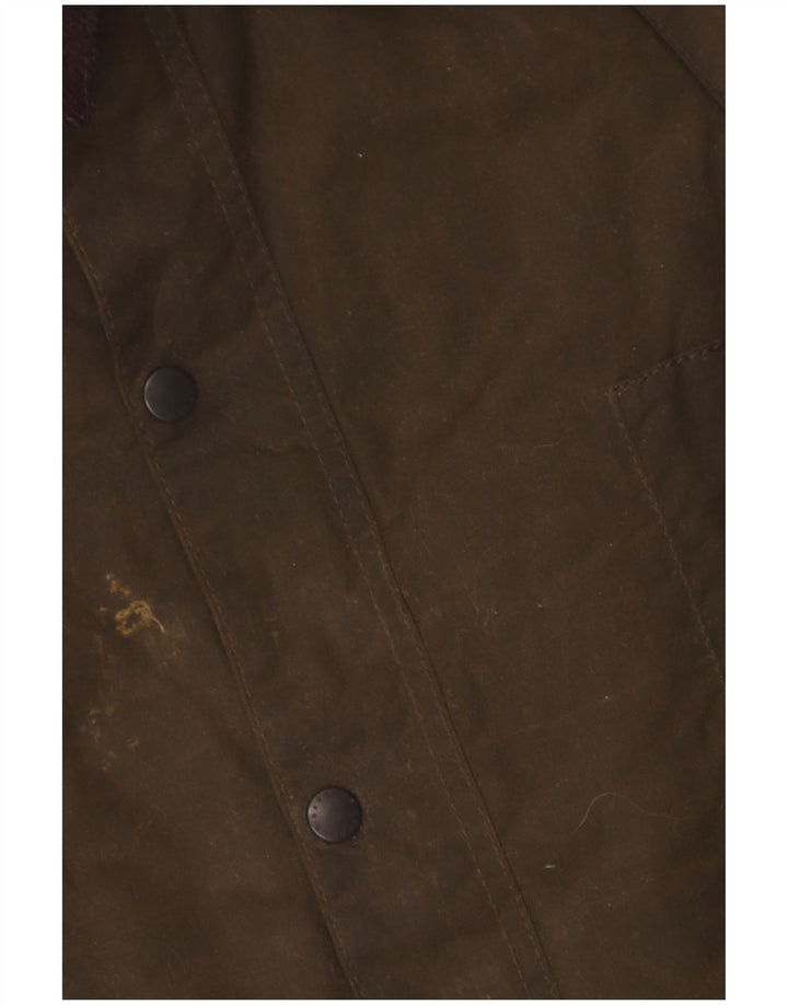 Куртка Barbour из вощеного хлопка с капюшоном для мальчиков 7-8 лет, цвет хаки, большой размер