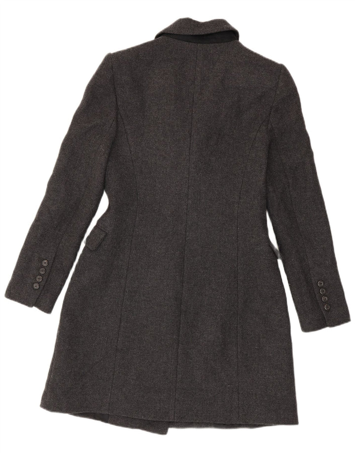 Женское двубортное пальто ZARA UK 12, средний серый цвет