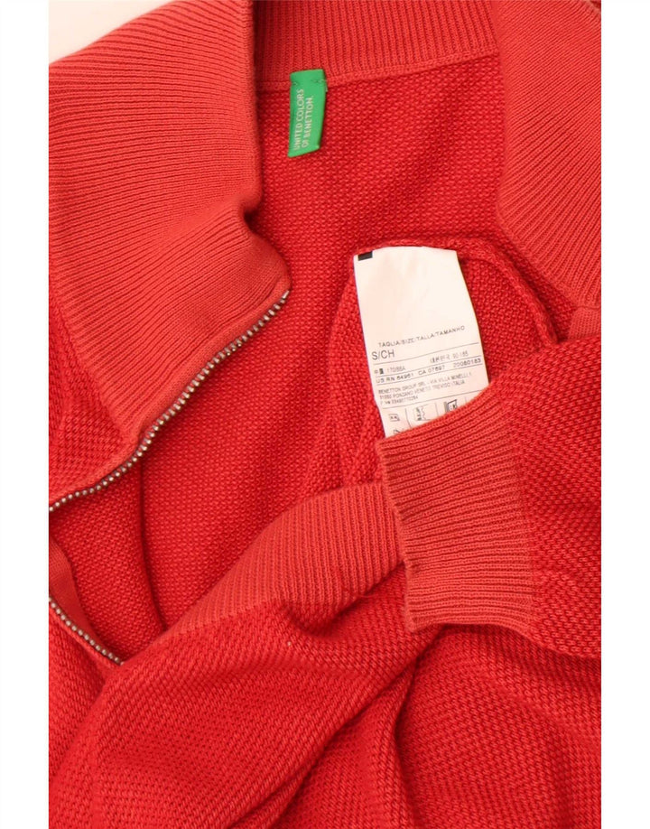 Мужской кардиган Benetton, маленький красный хлопковый свитер