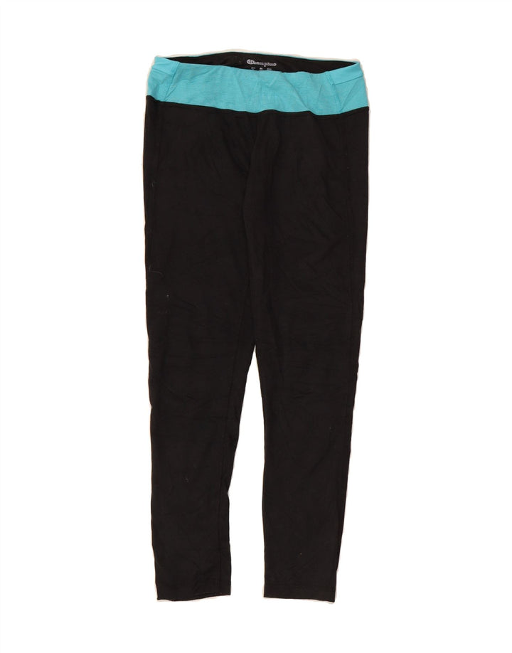 CHAMPION Womens Leggings UK 10 Small Black Colourblock Vintage Champion and Second-Hand Champion from Messina Hembry 