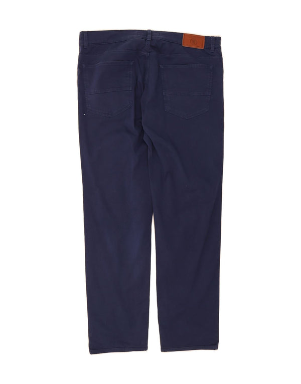 TRUSSARDI Mens Straight Casual Trousers IT 51 Large W37 L29 Navy Blue