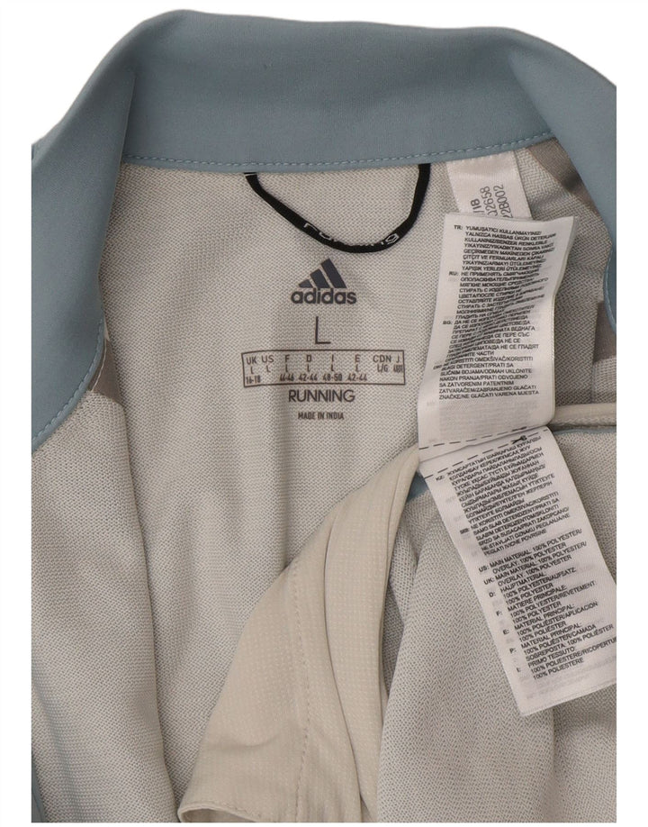 Женская спортивная куртка Adidas с рукавом 3/4, Великобритания, большой синий полиэстер 16/18
