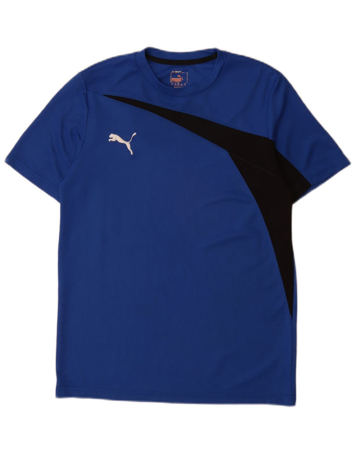 Мужская футболка Puma, маленькая синяя, с цветными блоками
