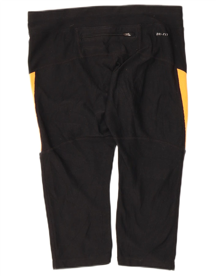 Женские леггинсы-капри NIKE Dri Fit UK 14, средние черные цветные блоки