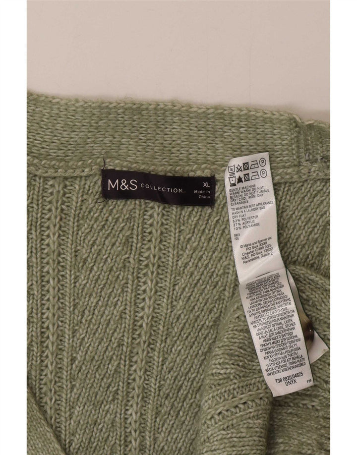 Женский кардиган Marks & Spencer UK 18 XL, зеленый полиэстер