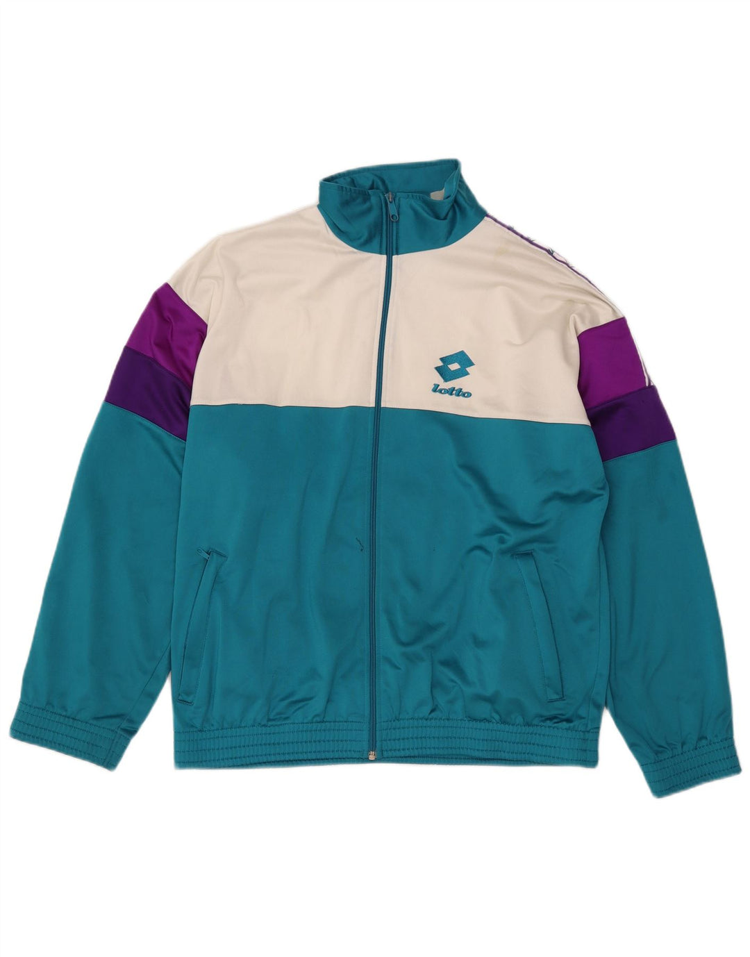 LOTTO Мужской спортивный костюм с графическим рисунком, верхняя куртка, большая синяя цветная блокировка