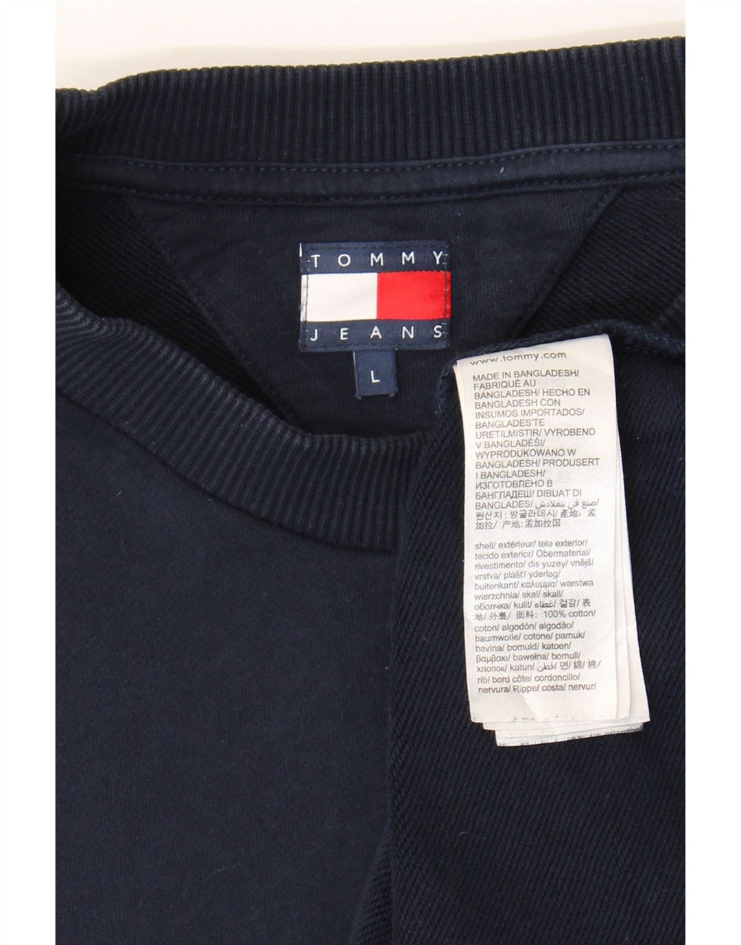 Мужской свитшот Tommy Hilfiger, большой темно-синий хлопковый джемпер