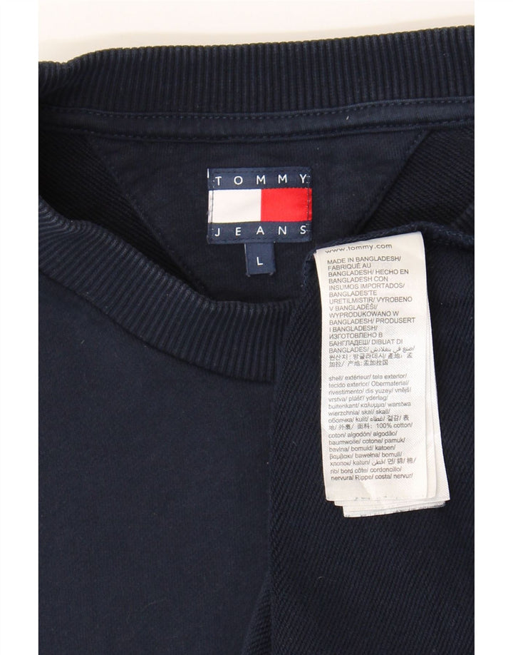 Мужской свитшот Tommy Hilfiger, большой темно-синий хлопковый джемпер