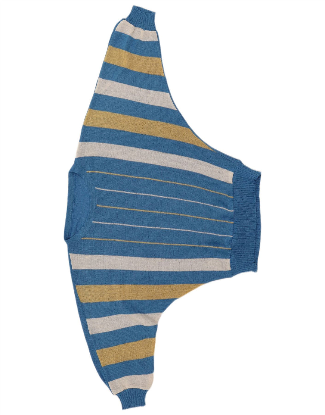 ВИНТАЖНЫЙ женский джемпер с вырезом «лодочка» IT 40, маленький синий в полоску