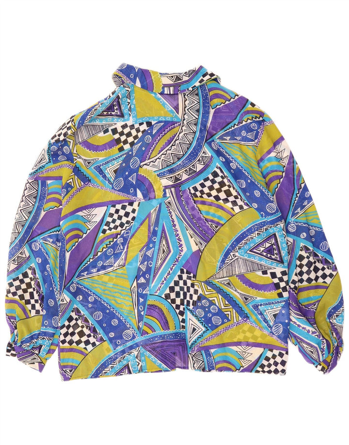 Женская блузка-рубашка VINTAGE IT 42, полиэстер, средний синий с геометрическим рисунком