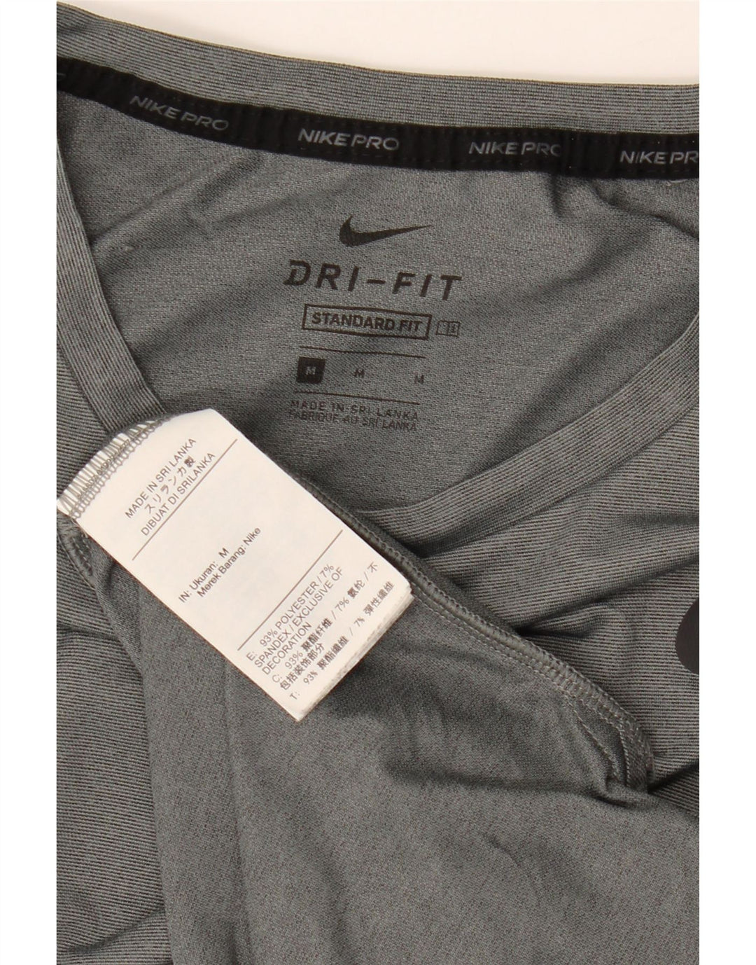 Мужская футболка NIKE Dri Fit Standard Fit, верх из полиэстера среднего серого цвета