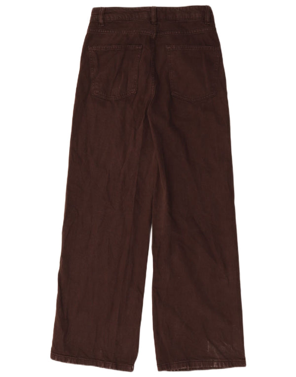 Женские широкие джинсы Marks & Spencer UK 10, маленькие W28 L29, коричневые, хлопок