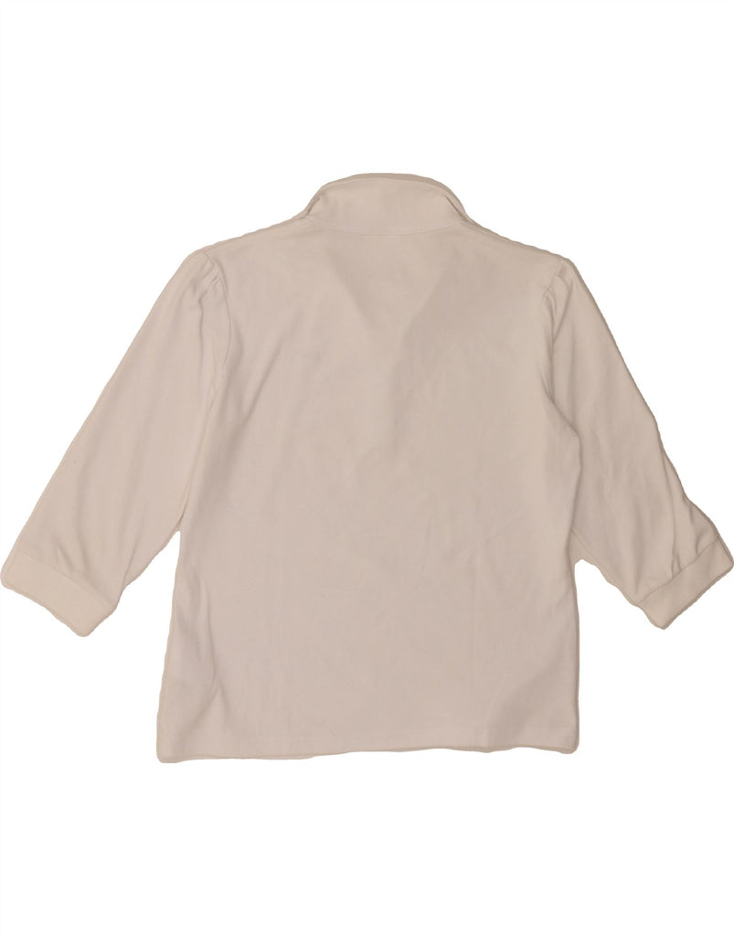 NIKE Womens Dri Fit 3/4 Sleeve Polo Shirt UK 8/10 Small White Cotton Vintage Nike and Second-Hand Nike from Messina Hembry 