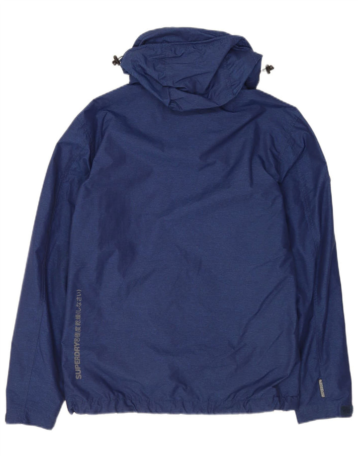 Мужская ветровка с капюшоном Superdry UK 36, маленький темно-синий полиэстер