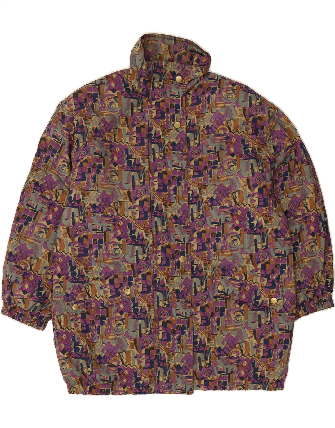 VINTAGE Womens Windbreaker Coat EU 38 Medium Purple Colourblock Vintage Vintage and Second-Hand Vintage from Messina Hembry 
