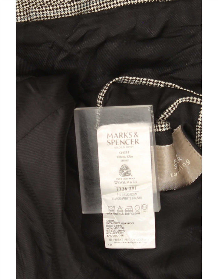 Мужской пиджак с 2 пуговицами Marks & Spencer UK 42, большой черный с узором «гусиные лапки»