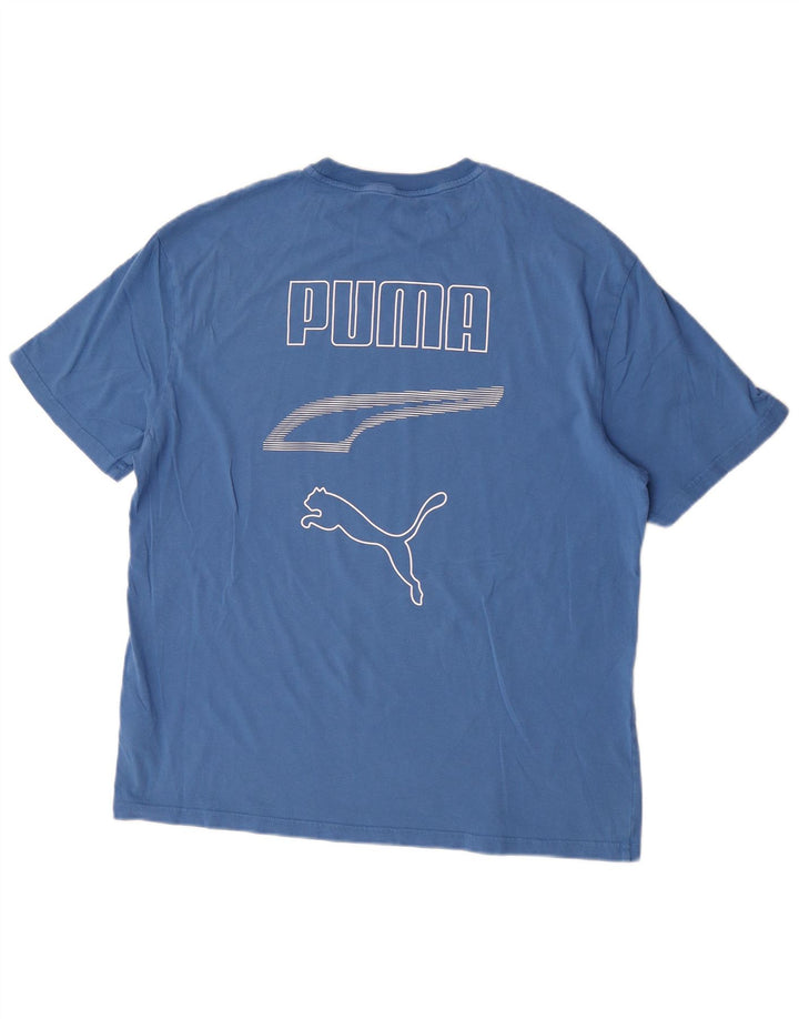 Мужская футболка с рисунком PUMA, большой синий хлопок
