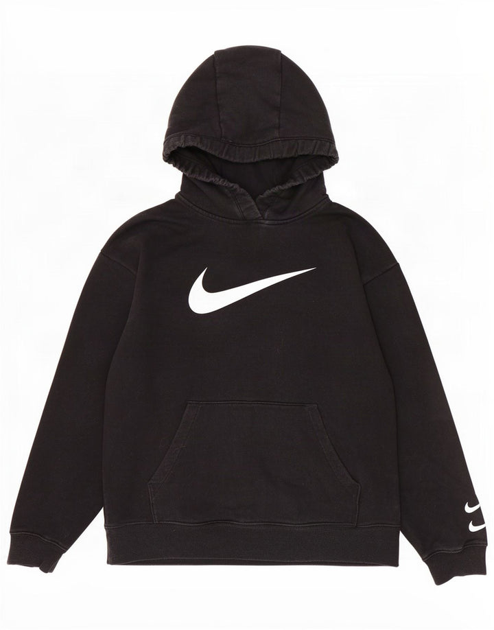 Мужской джемпер с капюшоном Nike, маленький черный, хлопковый