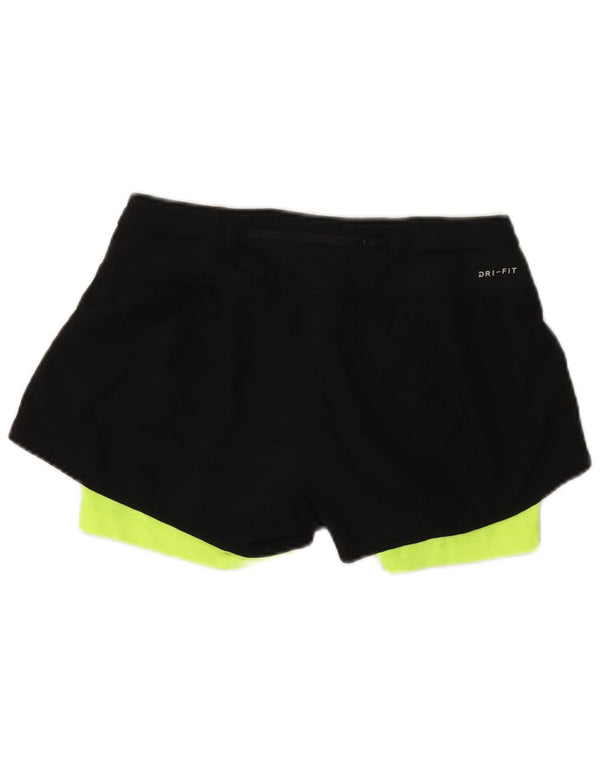 Женские спортивные шорты Nike Dri Fit UK 10, маленькие черные с цветными блоками