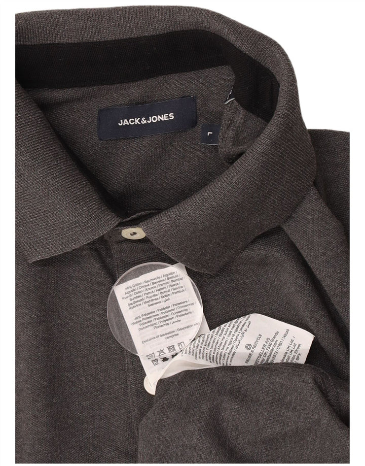 Мужская рубашка-поло Jack & Jones, большая серая, хлопок