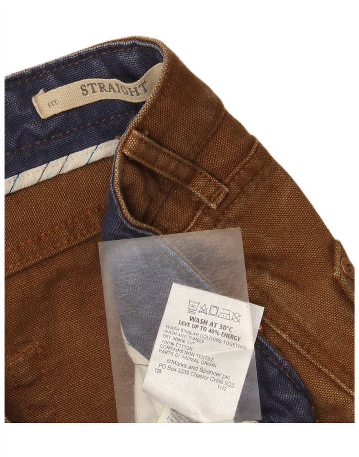 Мужские прямые джинсы Marks & Spencer W32 L29 коричневые, хлопок