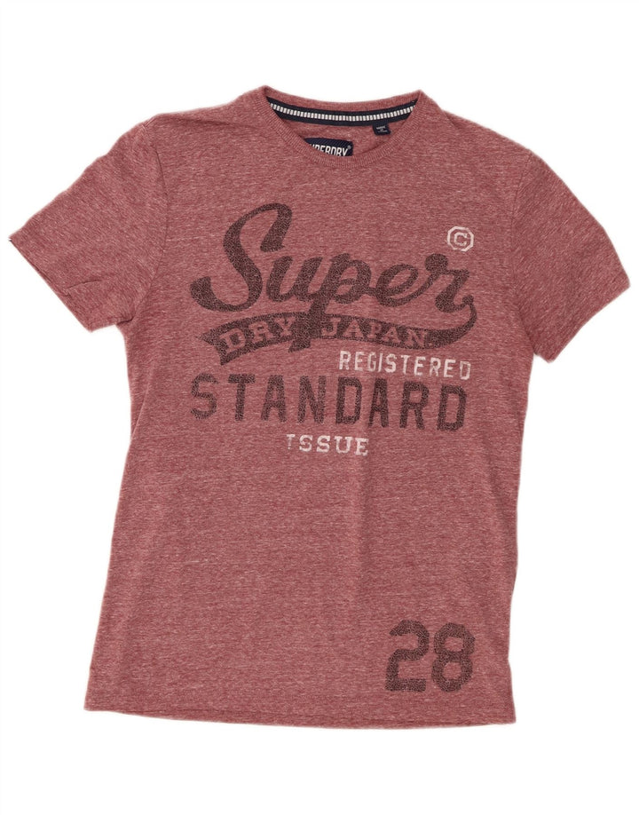 Мужская футболка с рисунком Superdry, маленький бордовый, полиэстер с крапинками