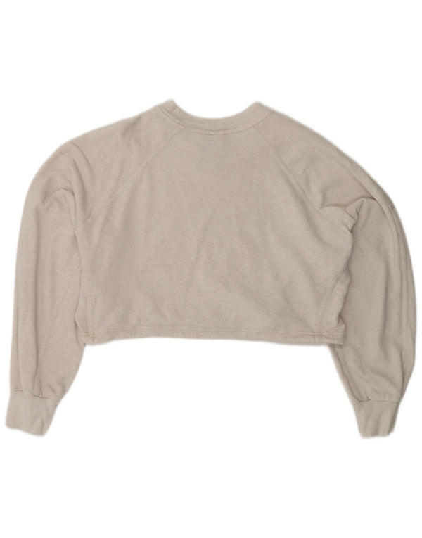 Женский укороченный свитшот оверсайз ADIDAS, Великобритания, 8/10, маленький, серый, хлопок