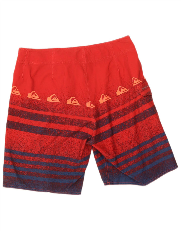 Мужские шорты для плавания Quiksilver с рисунком, средние красные в полоску