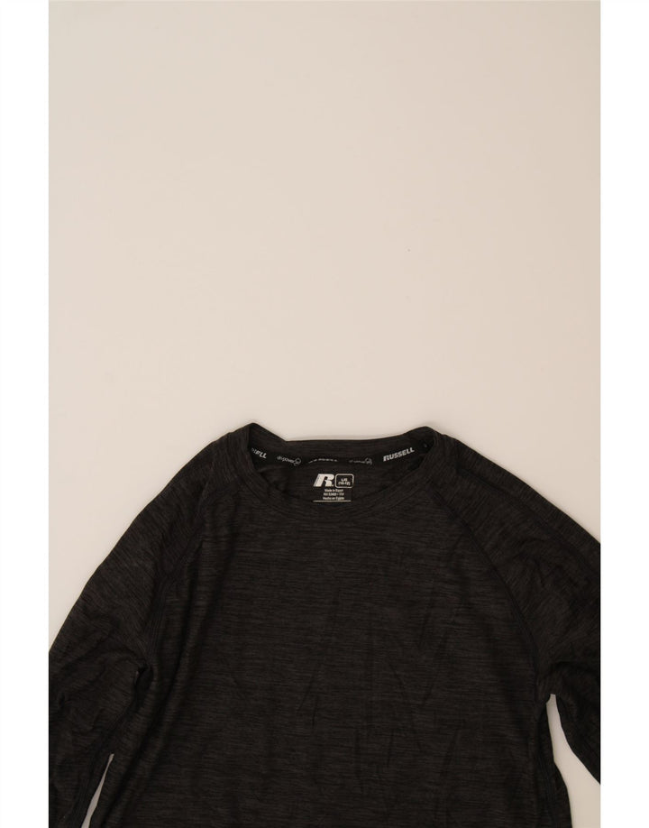 RUSSELL ATHLETIC Boys Dri-Power Top Long Sleeve 10-11 Years Large Grey Vintage Russell Athletic and Second-Hand Russell Athletic from Messina Hembry 