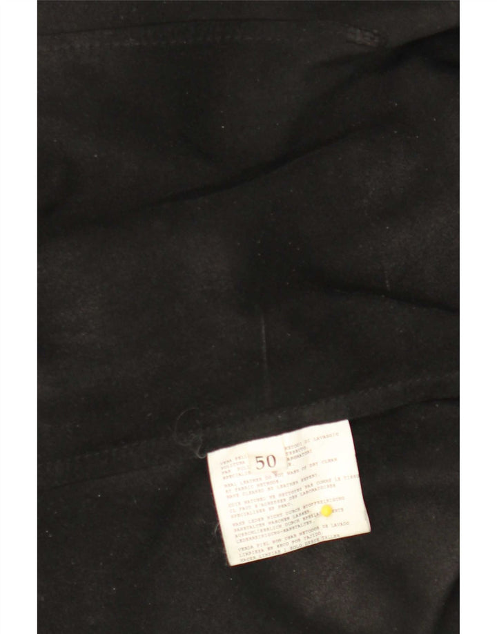 Винтажная женская кожаная рубашка IT 50 XL черная