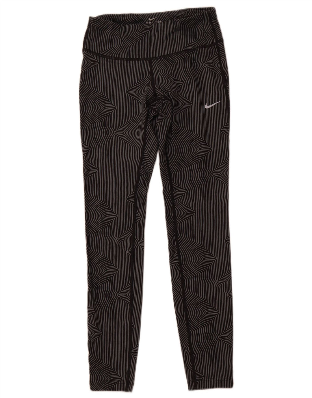 Женские леггинсы NIKE Dri Fit UK 6 XS, серые в тонкую полоску