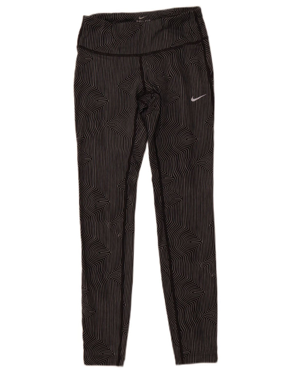 Женские леггинсы NIKE Dri Fit UK 6 XS, серые в тонкую полоску